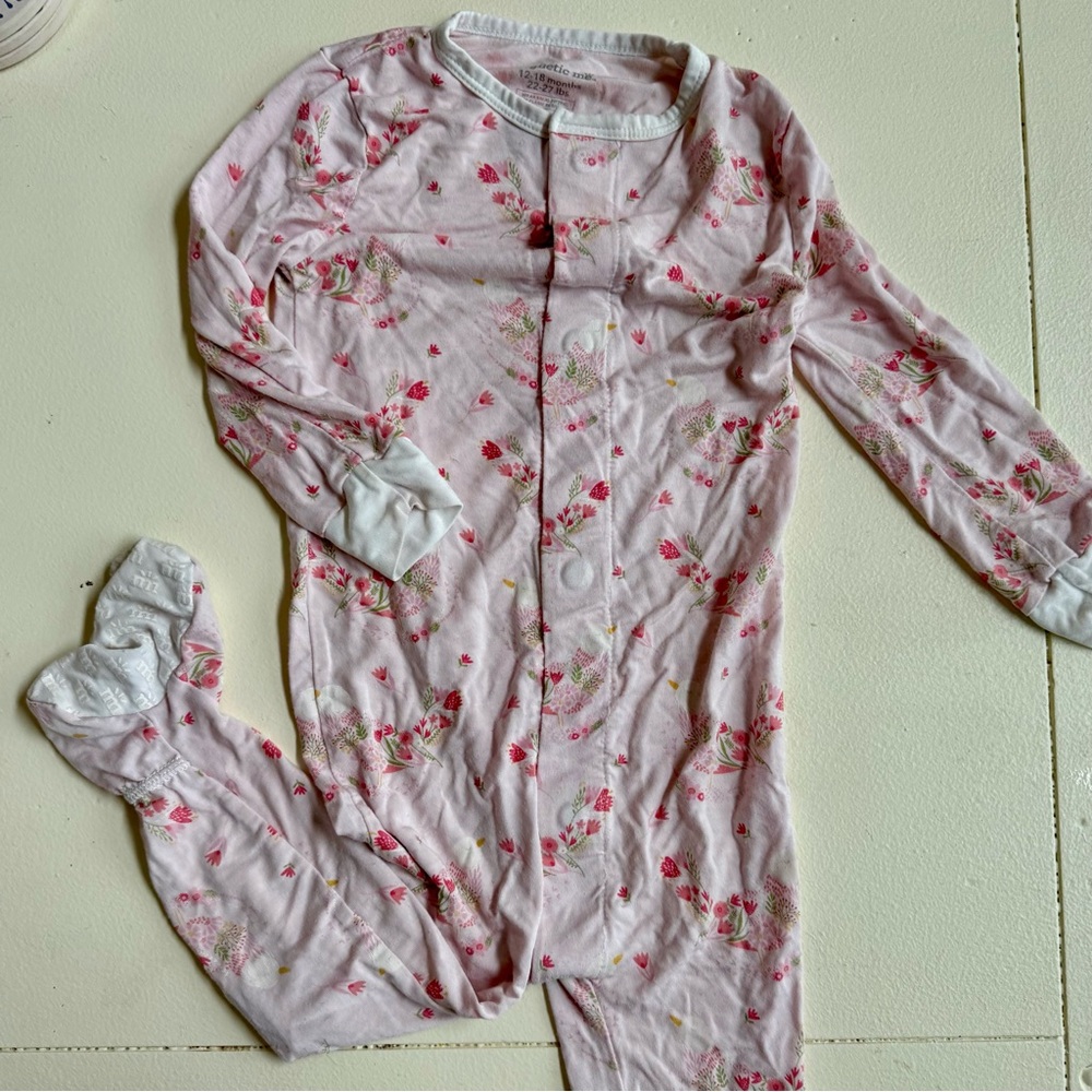 Floral Baby Onesie Pajamas- Magnetic Me